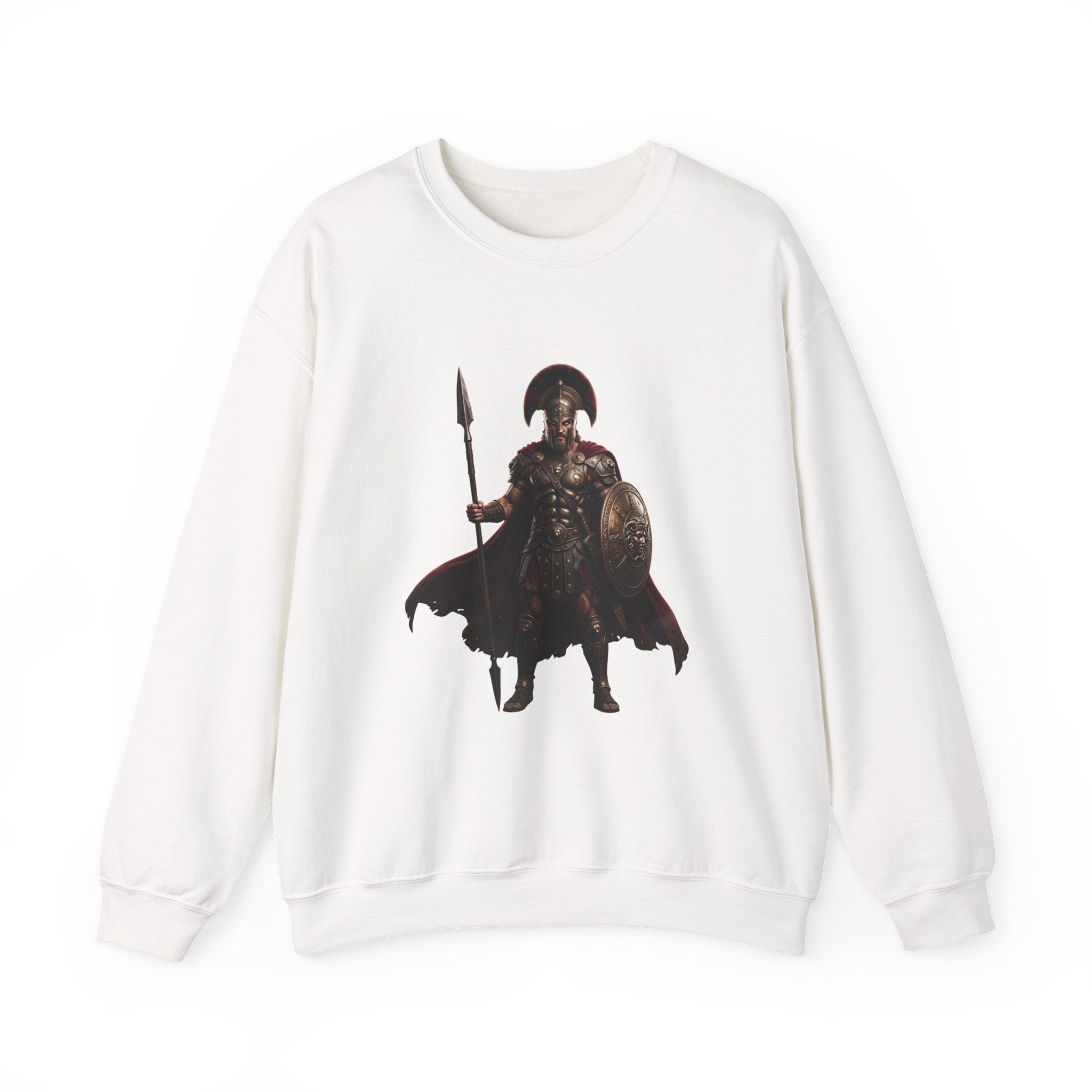 Copy of Spartan Warrior Crewneck Sweatshirt — Chez Cares Crest Back Graphic