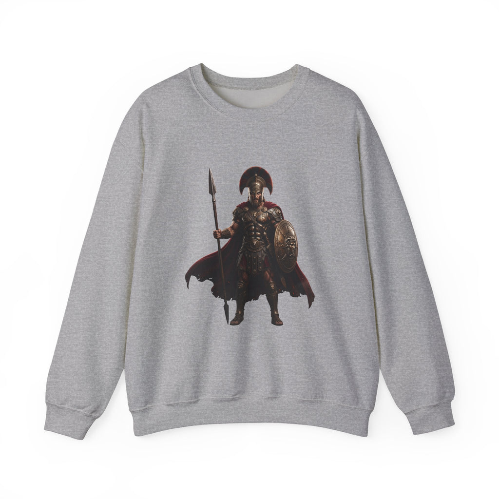 Spartan Warrior Crewneck Sweatshirt — Ancient Greek Soldier Graphic