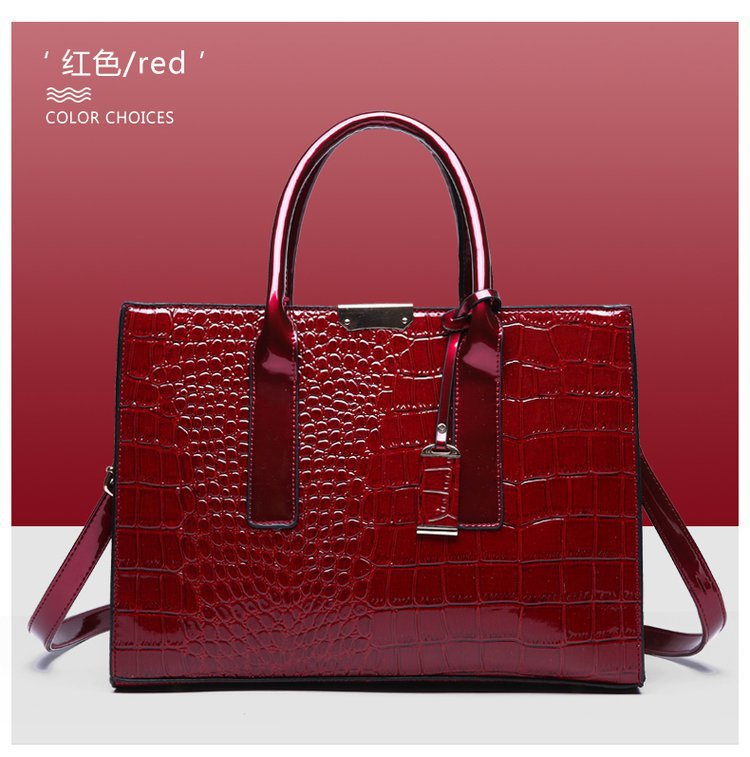 New Foreign Trade Women's Bag Trendy Crocodile Pattern Portable European and American Shoulder Crossbody Tote Bag Cross-Border Dropshipping Global