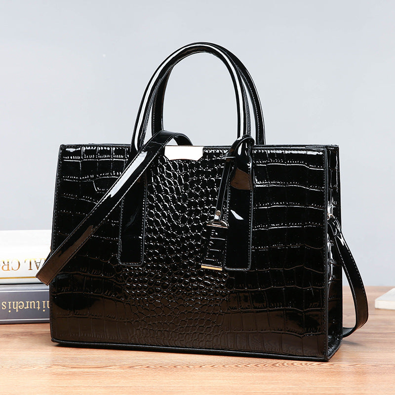 New Foreign Trade Women's Bag Trendy Crocodile Pattern Portable European and American Shoulder Crossbody Tote Bag Cross-Border Dropshipping Global