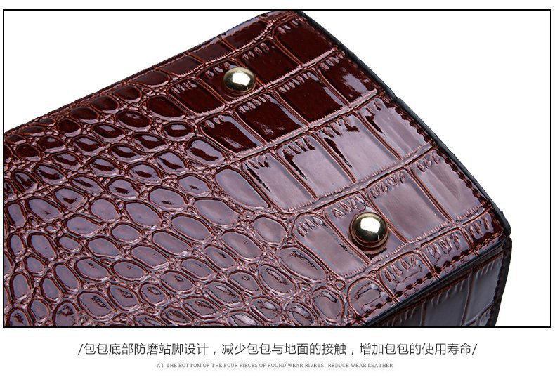 New Foreign Trade Women's Bag Trendy Crocodile Pattern Portable European and American Shoulder Crossbody Tote Bag Cross-Border Dropshipping Global