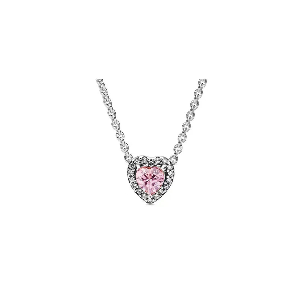 New heart-shaped necklace, sublime heart necklace, white copper silver plated necklace