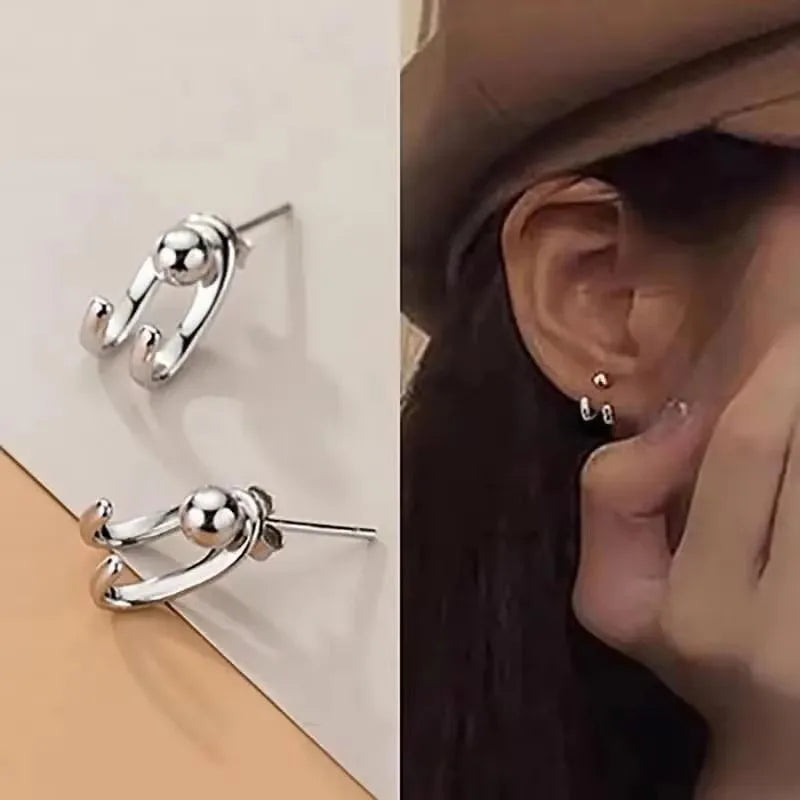 925 Silver Needle Korean Fashion Zircon Geometric Earrings For Women Jewelry 2026 Trending Luxury Crystal Cross Stud Earrings