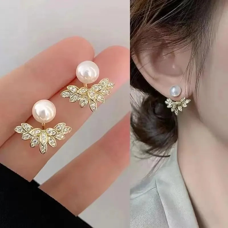 925 Silver Needle Korean Fashion Zircon Geometric Earrings For Women Jewelry 2026 Trending Luxury Crystal Cross Stud Earrings