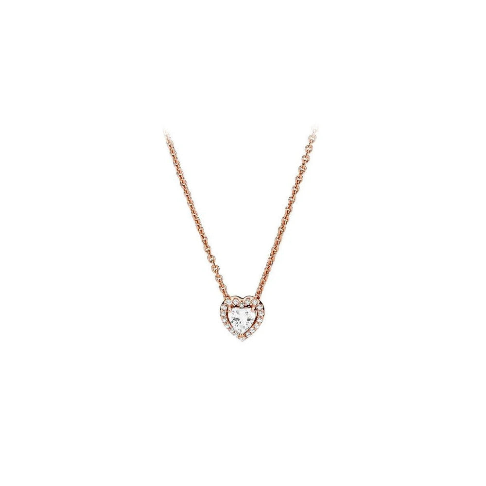 New heart-shaped necklace, sublime heart necklace, white copper silver plated necklace