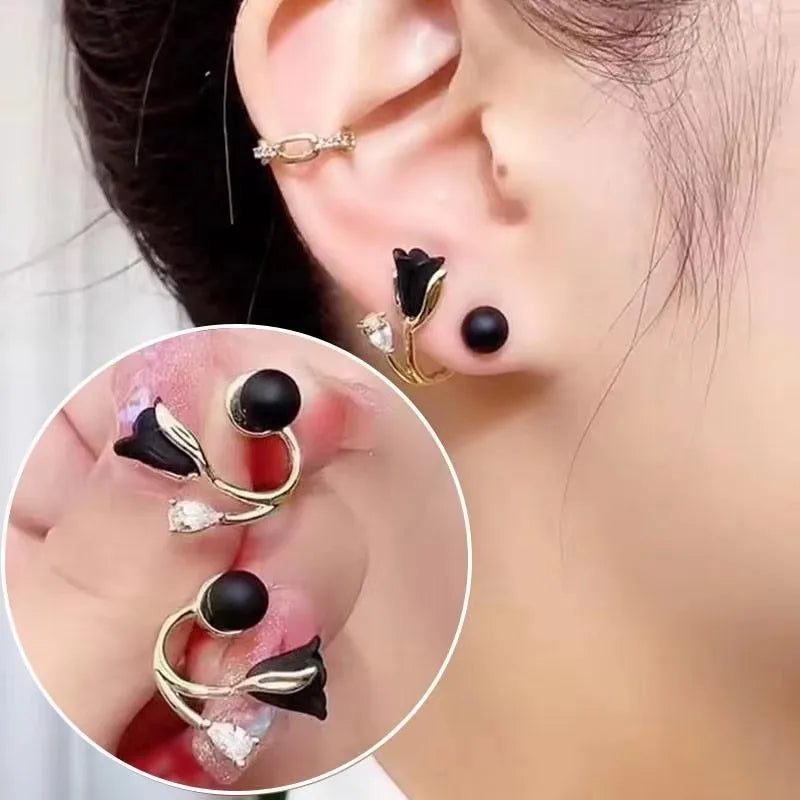925 Silver Needle Korean Fashion Zircon Geometric Earrings For Women Jewelry 2026 Trending Luxury Crystal Cross Stud Earrings