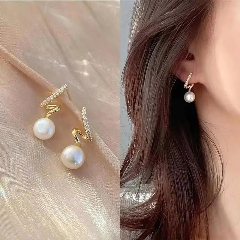 925 Silver Needle Korean Fashion Zircon Geometric Earrings For Women Jewelry 2026 Trending Luxury Crystal Cross Stud Earrings