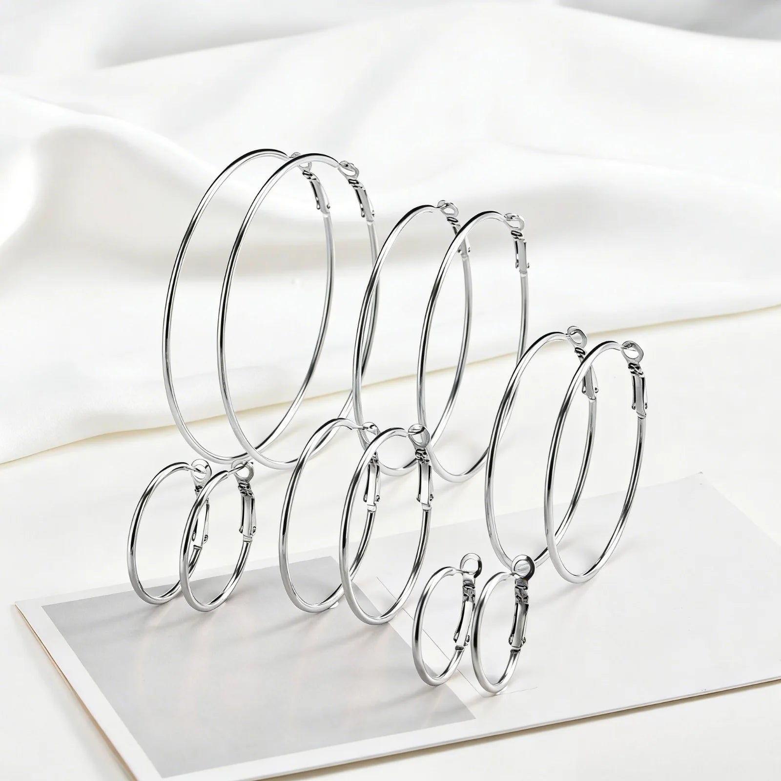Stainless Steel Big Circle Hoop Earrings for Women,Gold Plated Hypoallergenic Non Tarnish  25mm-70mm Loop Jewelry