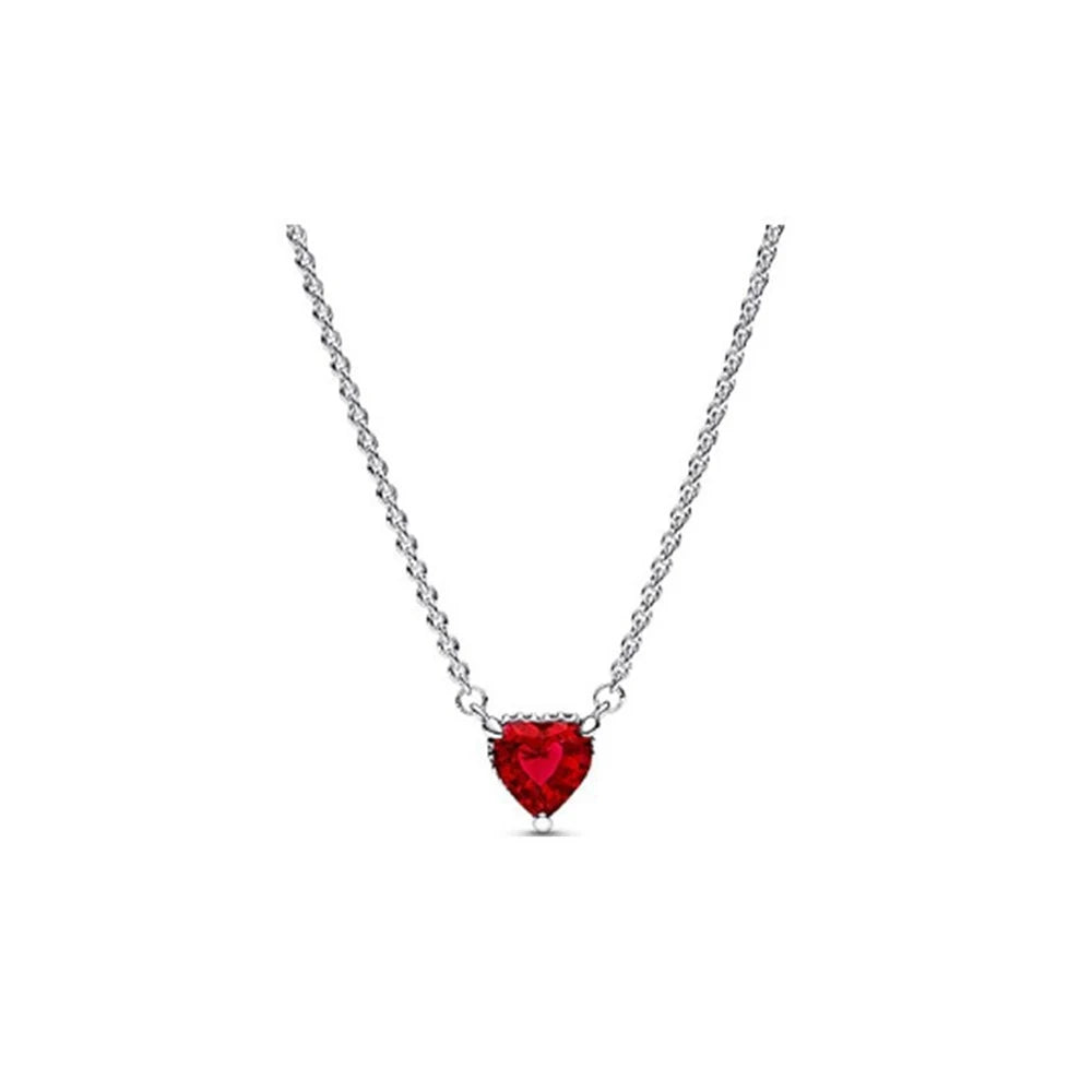 New heart-shaped necklace, sublime heart necklace, white copper silver plated necklace