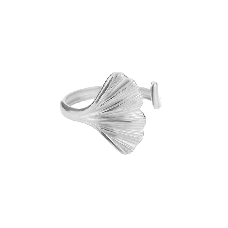 316L Stainless Steel Shell Rings for Women Adjustable Gold Color Little Star Open Rings Female Jewelry Weddings Gifts New Trendy