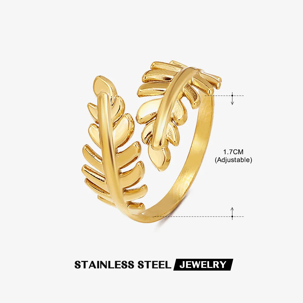 316L Stainless Steel Shell Rings for Women Adjustable Gold Color Little Star Open Rings Female Jewelry Weddings Gifts New Trendy