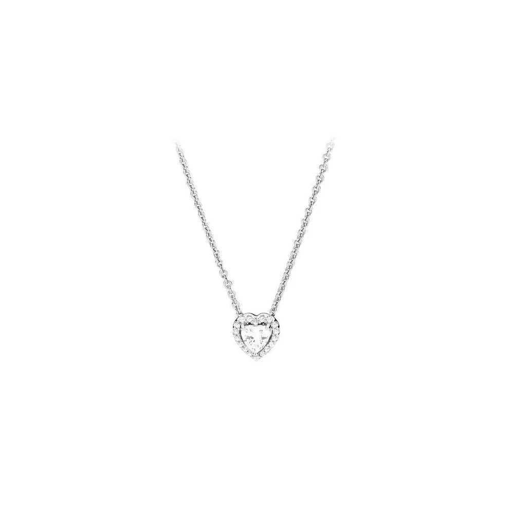 New heart-shaped necklace, sublime heart necklace, white copper silver plated necklace
