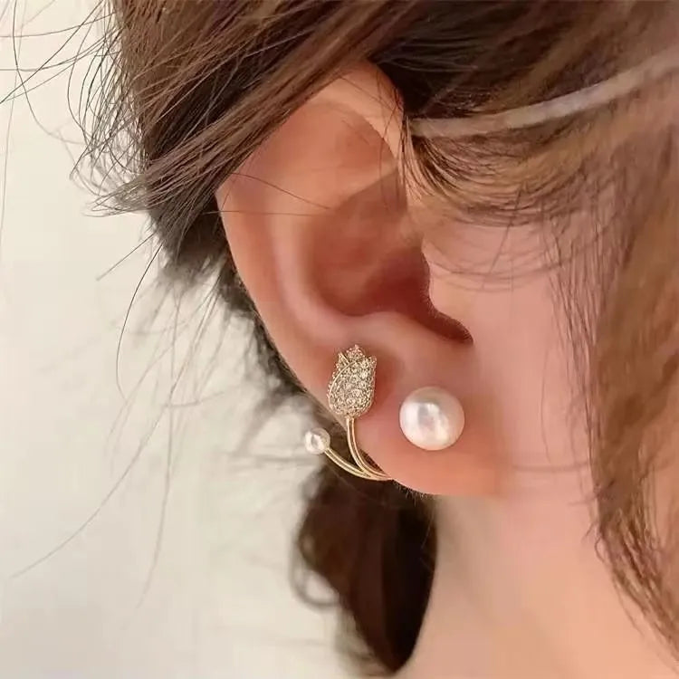925 Silver Needle Korean Fashion Zircon Geometric Earrings For Women Jewelry 2026 Trending Luxury Crystal Cross Stud Earrings