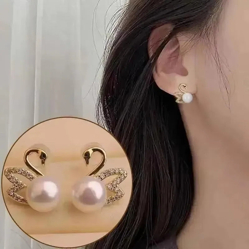 925 Silver Needle Korean Fashion Zircon Geometric Earrings For Women Jewelry 2026 Trending Luxury Crystal Cross Stud Earrings