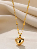 Stainless Steel Gold Beloved Charm Pendant Necklace - Trendy Clavicle Chain for Women & Girls, Holiday Gift